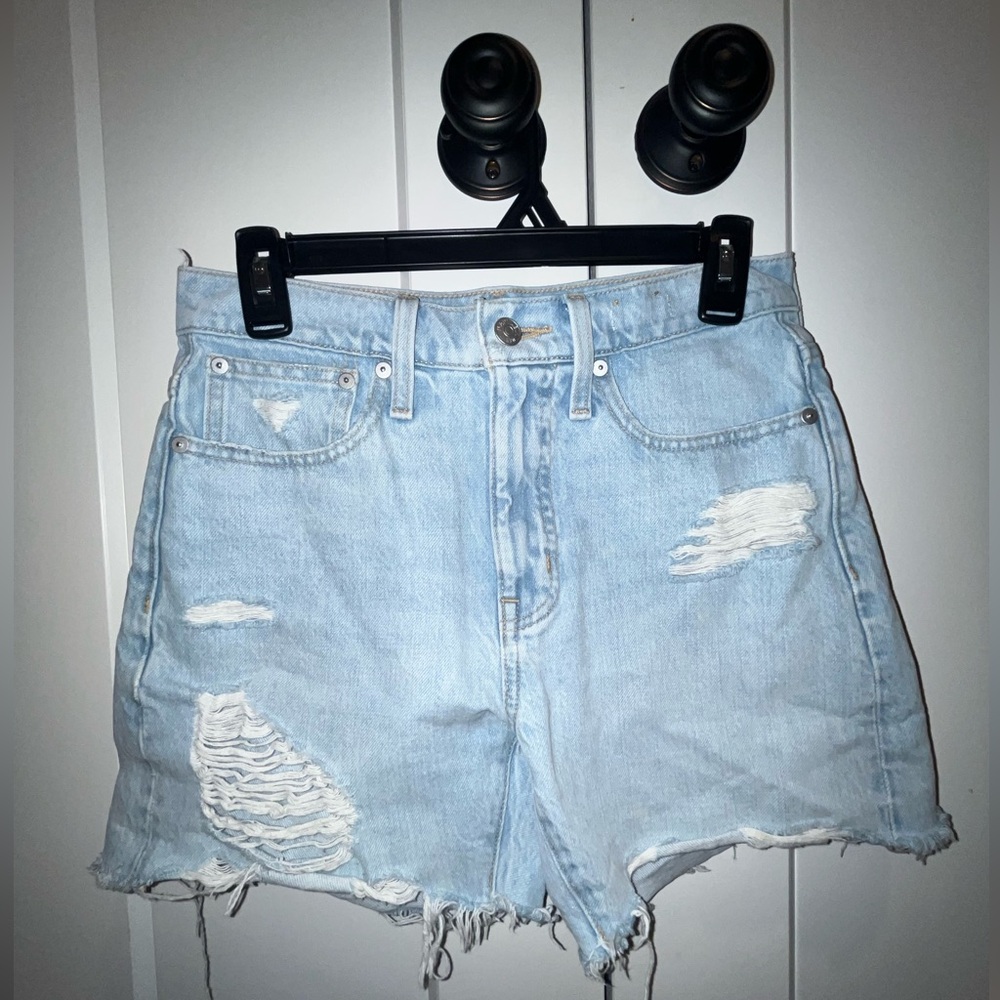 Light wash Madewell Distressed Jean Short